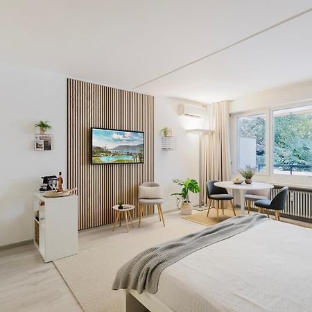 Luganersee, Pool, Strand, Parkplatz, Suite 204 Bissone Exterior foto